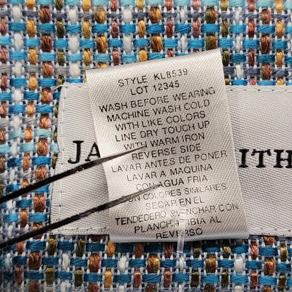 Vintage Jaclyn Smith Jacket Womens 12 Blue Tan Brown Tweed Blazer Pockets Preppy - Picture 7 of 12